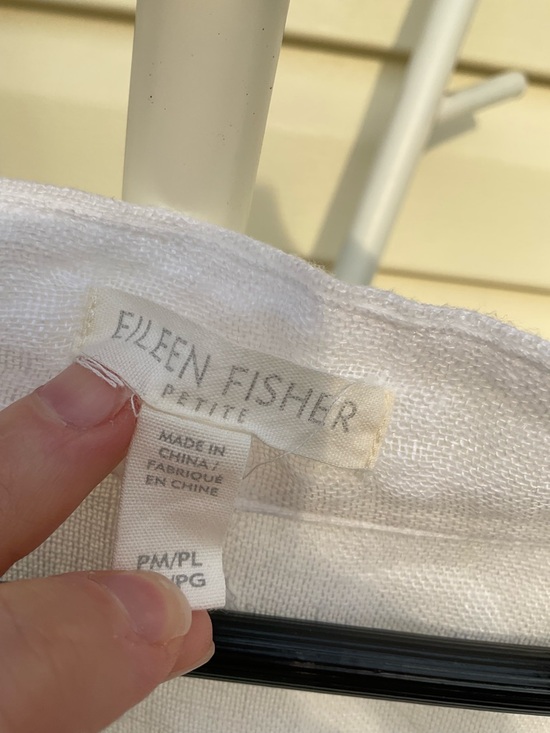 Eileen Fisher White Petite organic Linen Top Lightweight Tunic 25”by 31” - Picture 2 of 6